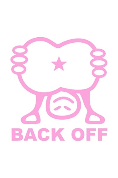 OEM Autocolant decorativ auto  "BACK OFF ", 15cm, Roz