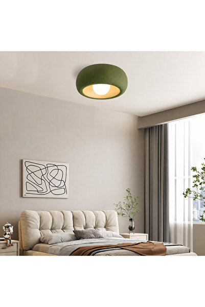 Ferisa Home Beton Görünümlü Dokulu Plafonyer Avize E27 Duylu Tavana Sıfır Mod...