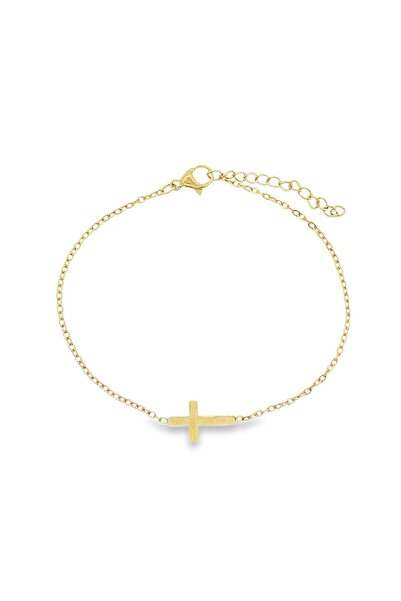 Bijuteria SORELLY Brățară cu cruce placată cu aur de 14k