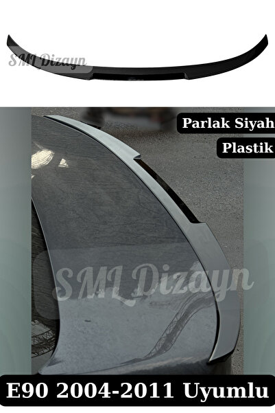 SML Dizayn BMW 3 Serisi E90 M4 Yarasa Stil Spoiler - Parlak Siyah Piano Black...