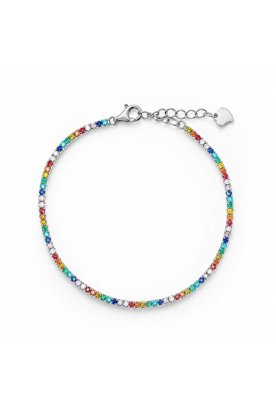 Bijuteria SORELLY Brățară tenis din argint cu pietre multicolore