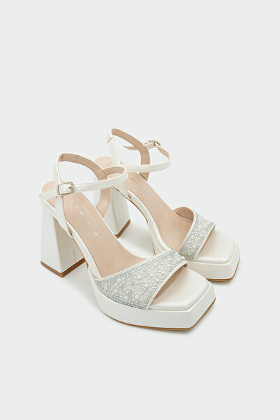 LAMİNTA Hook Stone Detailed Platform Bridal Shoes