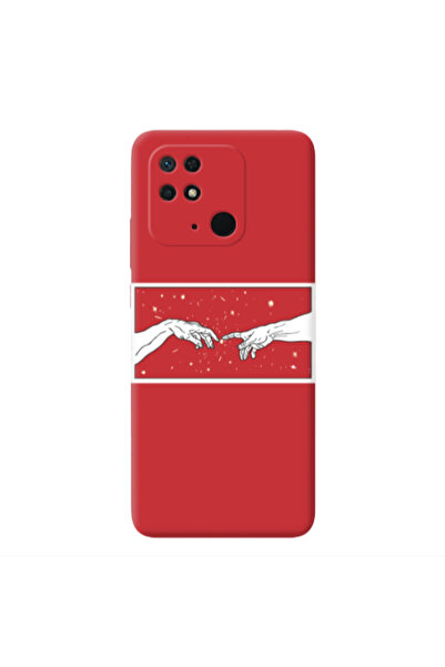 Other Xiaomi Redmi 10C Touch Red Colored Silicone TPU Θήκη