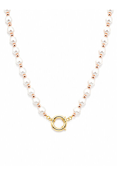 Ege via jewelry Egevia Altın Takılmayan Asil İnci Işıltısı Rose Gold Detaylı ...
