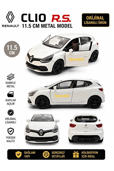 tmtoysandmore Renault Clio Rs Diecast Metal Model Araba 1:36 Ölçek Beyaz