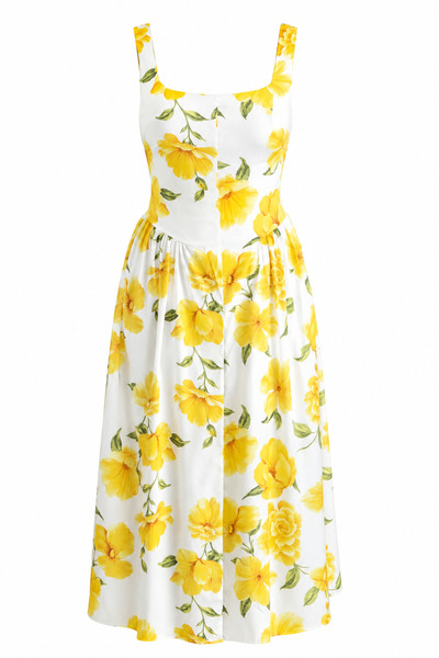 HAZELANNA Big Yellow Floral Dress