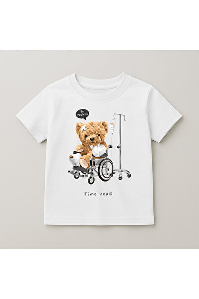 SVART WEAR Παιδικό και εφηβικό μπλουζάκι με στάμπα αρκουδάκι, βαμβακερό, με κ...