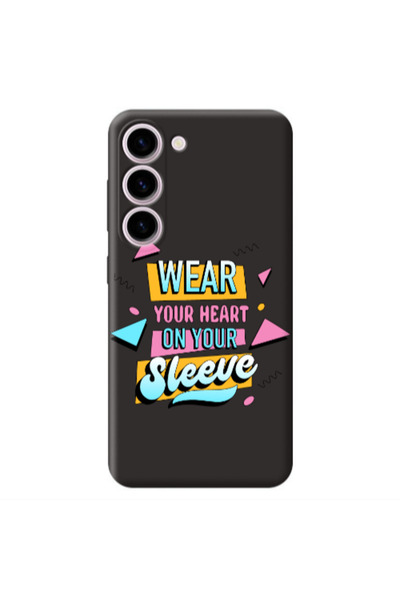 Other Samsung S23 Plus Wear Your Heart Black Colored Silicone TPU Θήκη