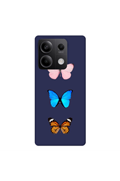 Other Xiaomi Redmi Note 13 5G Triple Butterfly Dark blue Colored Silicone TPU...