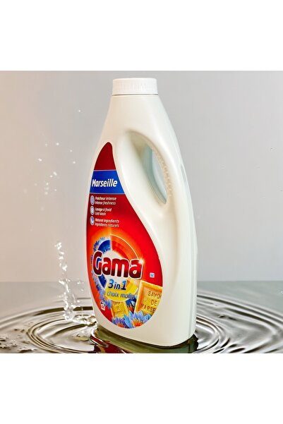 Gama Detergent lichid de rufe, Marsilia și Lotus, concentrat, 3 în 1, 2,2 L, ...