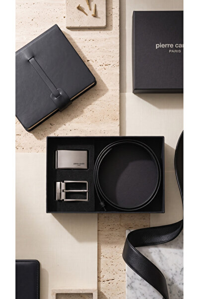 Pierre Cardin Double-Sided Buckle Interchangeable Belt Men's 100% Genuine Lea...