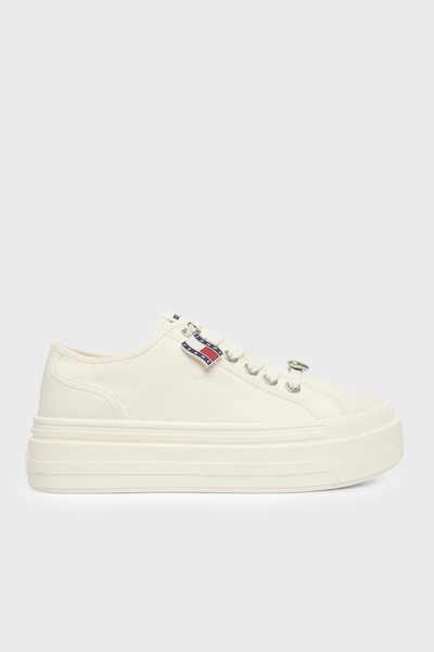 Tommy Jeans Kanvas Platformlu Süslemeli Sneaker Ayakkabı AYAKKABI EN0EN02959 YBL
