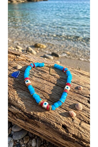 SR Jewelry Box Boncuklu Nazar Boncuklu Kolye – Mavi Yaz Kolyesi, Bohem Kadın ...