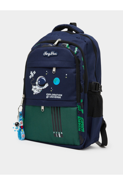 Styli Teen Boys Space-Theme Printed Backpack
