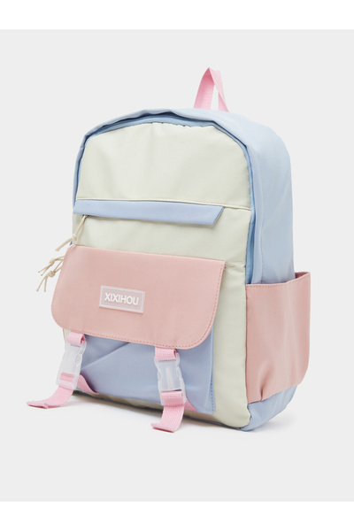Styli Girls Color Block Backpack with Pockets