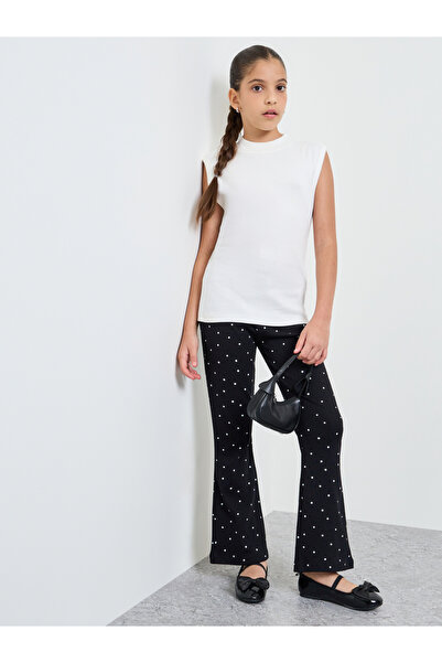 Styli Teen Girls Dot Print Flared Leggings