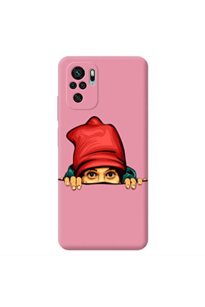 Other Xiaomi Redmi Note 10S Hidden Girl Pink Colored Silicone TPU Θήκη