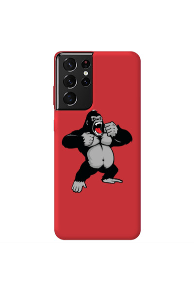 Other Samsung S21 Ultra Angry Gorilla2 Red Colored Silicone TPU Θήκη