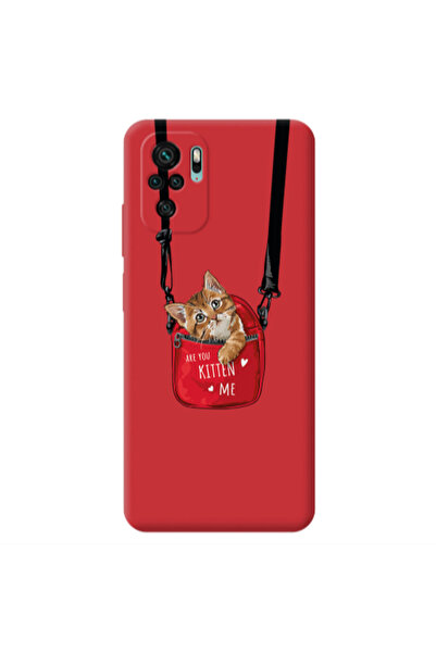 Other Xiaomi Redmi Note 10S Kitten Me Red Colored Silicone TPU Θήκη
