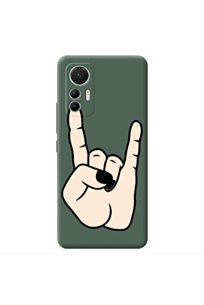 Other Xiaomi Mi 12 Lite Rock Dark Green Colored Silicone TPU Θήκη