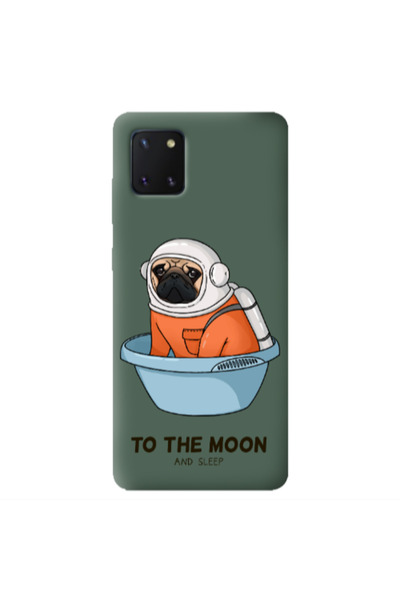 Other Samsung Note 10 Lite To the moon Dark Green Colored Silicone TPU Θήκη