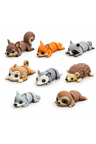 Eva Prints Set 8 Micro Figurine Forest, animale articulate printate 3D in Rom...