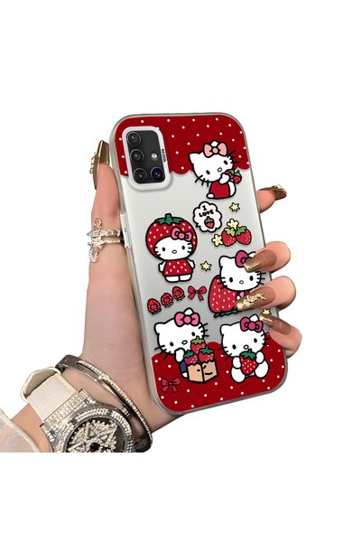 Hontinga Samsung Galaxy A51 Compatible Silicone Edge Hard Back Case Couple Ph...