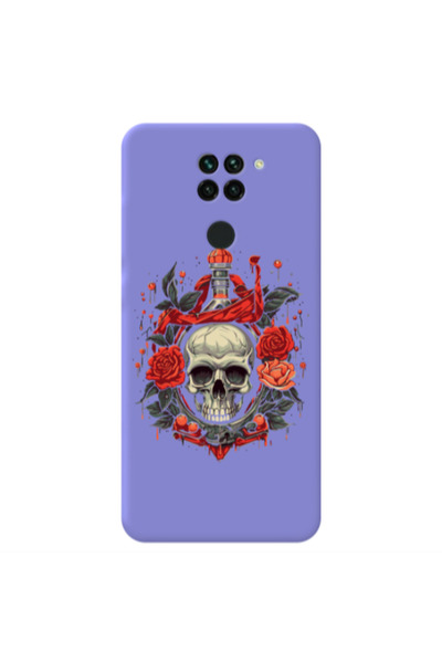 Other Xiaomi Redmi Note 9 Flower head Purple Colored Silicone TPU Θήκη