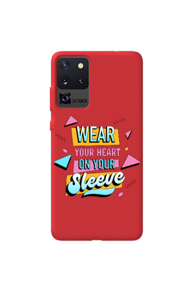 Other Samsung S20 Ultra Wear Your Heart Red Colored Silicone TPU Θήκη