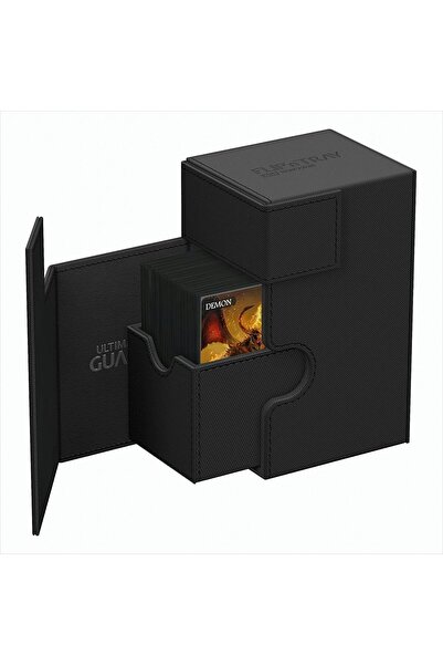 Ultimate Guard Cutie pentru carti Flip'n'Tray 80+ XenoSkin, negru, 91x79x144mm