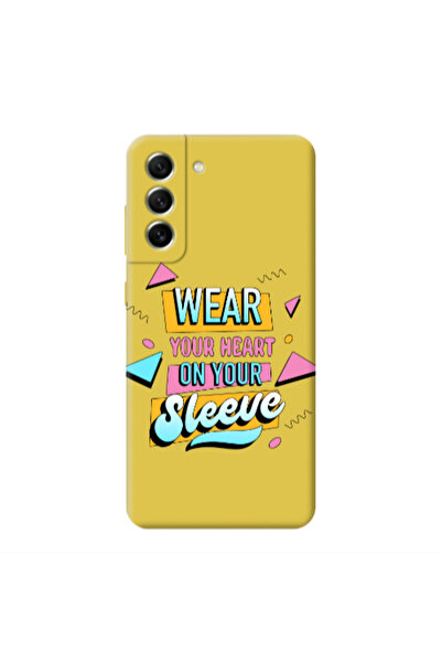 Other Samsung S21 FE Wear Your Heart Yellow Colored Silicone TPU Θήκη