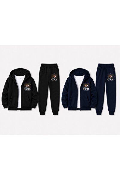 Trendy Merry Store 4 Piece Printed Zippered Unisex Children's Top and Bottom ...