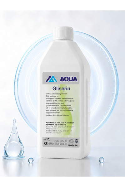 Aqua Med Gliserin 1000 ML Nemlendirici Ağrı Dindirici Kırışıklık Cilt Tırnak ...