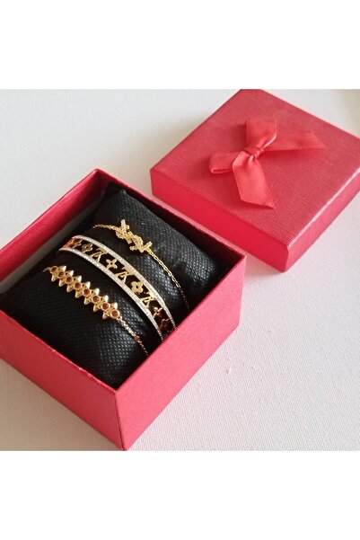 Glamour Galore High-End Three-Piece Bracelet Set