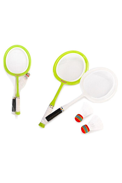 OEM Set de rachete de badminton Artyk cu 2 volane - verde, pentru copii 3+