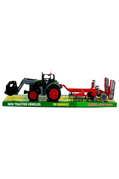 OEM Macyszyn Toys tractor cu grapa cu discuri și încărcător frontal, jucărie