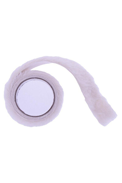 OEM Artizanat cu distracție Bandă decorativă cu blană 2,5 cm x 1 m – alb/maro
