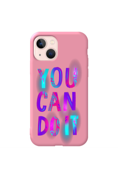Other Apple iPhone 13 You Can Doit Pink Colored Silicone TPU Θήκη