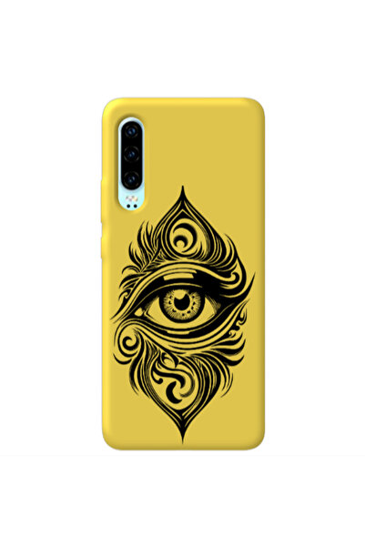 Other Huawei P30 Eye patterned drawing Yellow Colored Silicone TPU Θήκη