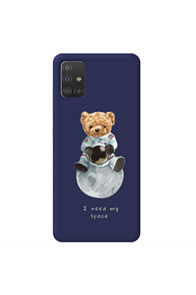 Other Samsung A71 Bear in space Dark blue Colored Silicone TPU Θήκη
