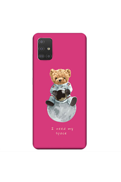 Other Samsung A71 Bear in space Fuchsia Colored Silicone TPU Θήκη