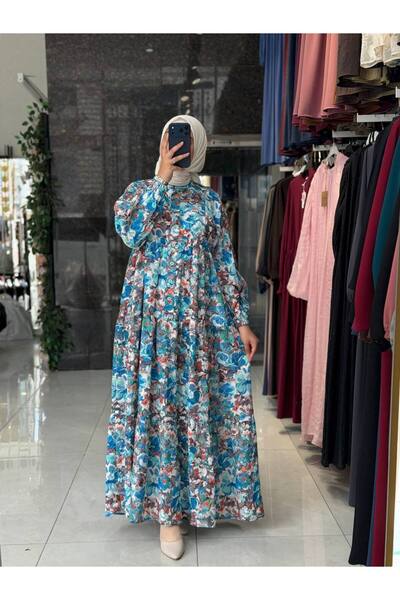 Moda Fatma modal dijital Elbise rahat kalıp