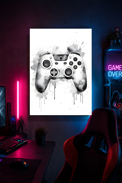 Lucena Controler de joc minimalist Tablou de perete din metal Decor pentru ca...