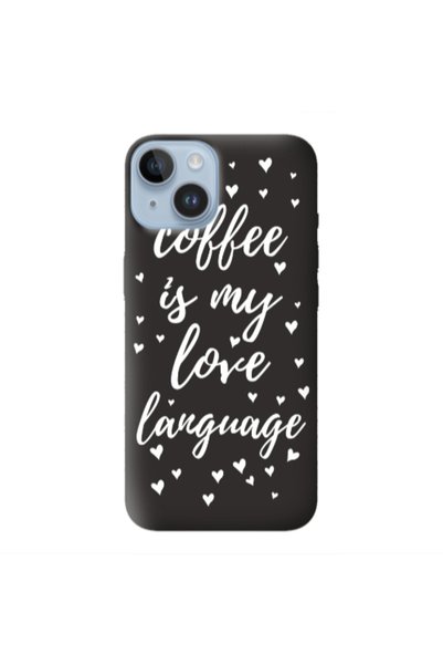 Other Apple iPhone 14 Coffe is my love language Black Colored Silicone TPU Θήκη