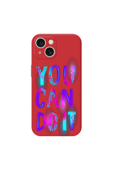 Other Apple iPhone 15 You Can Doit Red Colored Silicone TPU Θήκη