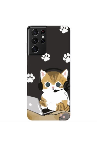Other Samsung S21 Ultra Call Center Black Colored Silicone TPU Θήκη