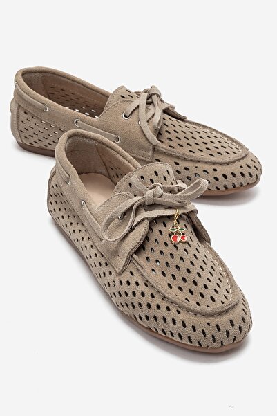 LuviShoes حذاء نسائي من STEVO مصنوع من الجلد الطبيعي المثقب برباط من الجلد ال...