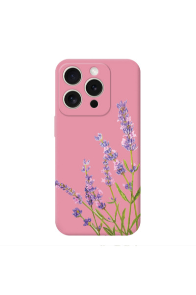 Other Apple iPhone 15 Pro Flowers 8 Pink Colored Silicone TPU Θήκη