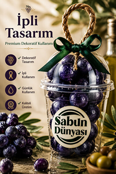 Dermolive Efes Karası Grape Bunch Soap 250 Gr, Stringed Herbal Olive Oil Soap...