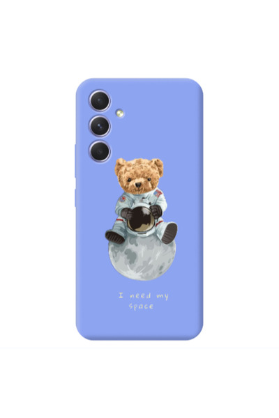 Other Samsung A54 Bear in space Light Purple Colored Silicone TPU Θήκη